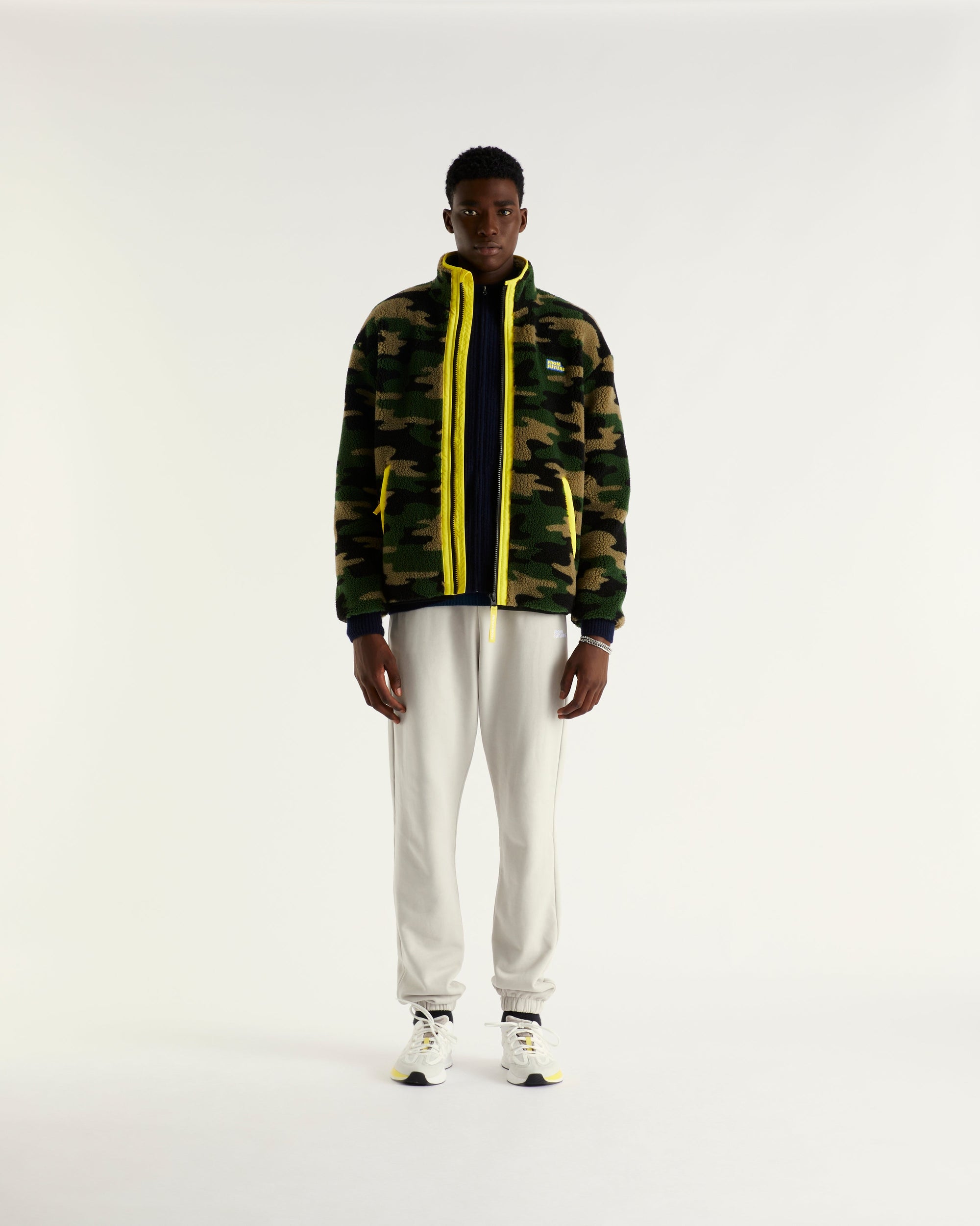 Veste zippée à motif camo - Camo Kaki