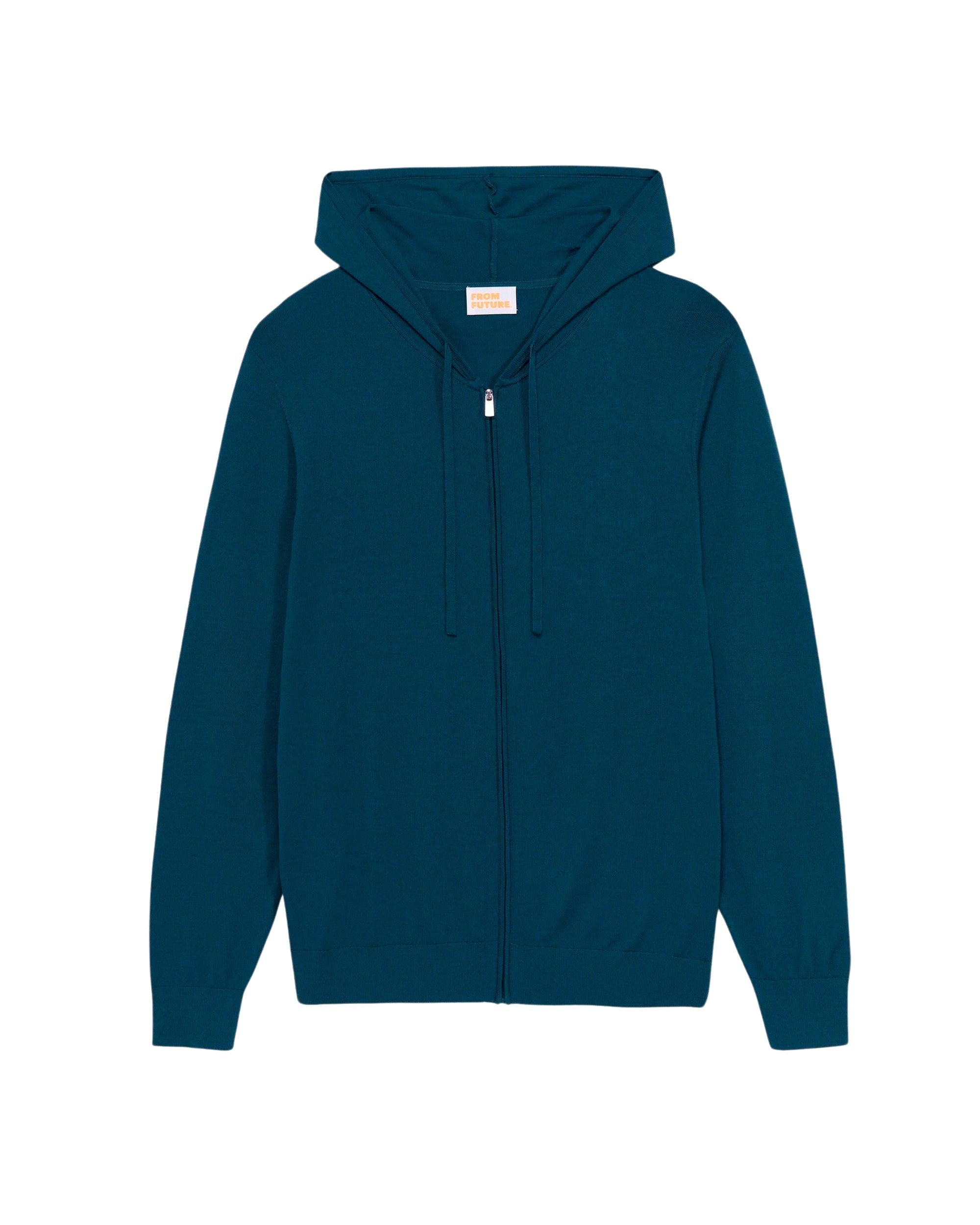 Hoodie à zip en laine mérinos - Moonlight Blue