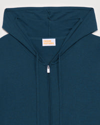 Hoodie à zip en laine mérinos - Moonlight Blue