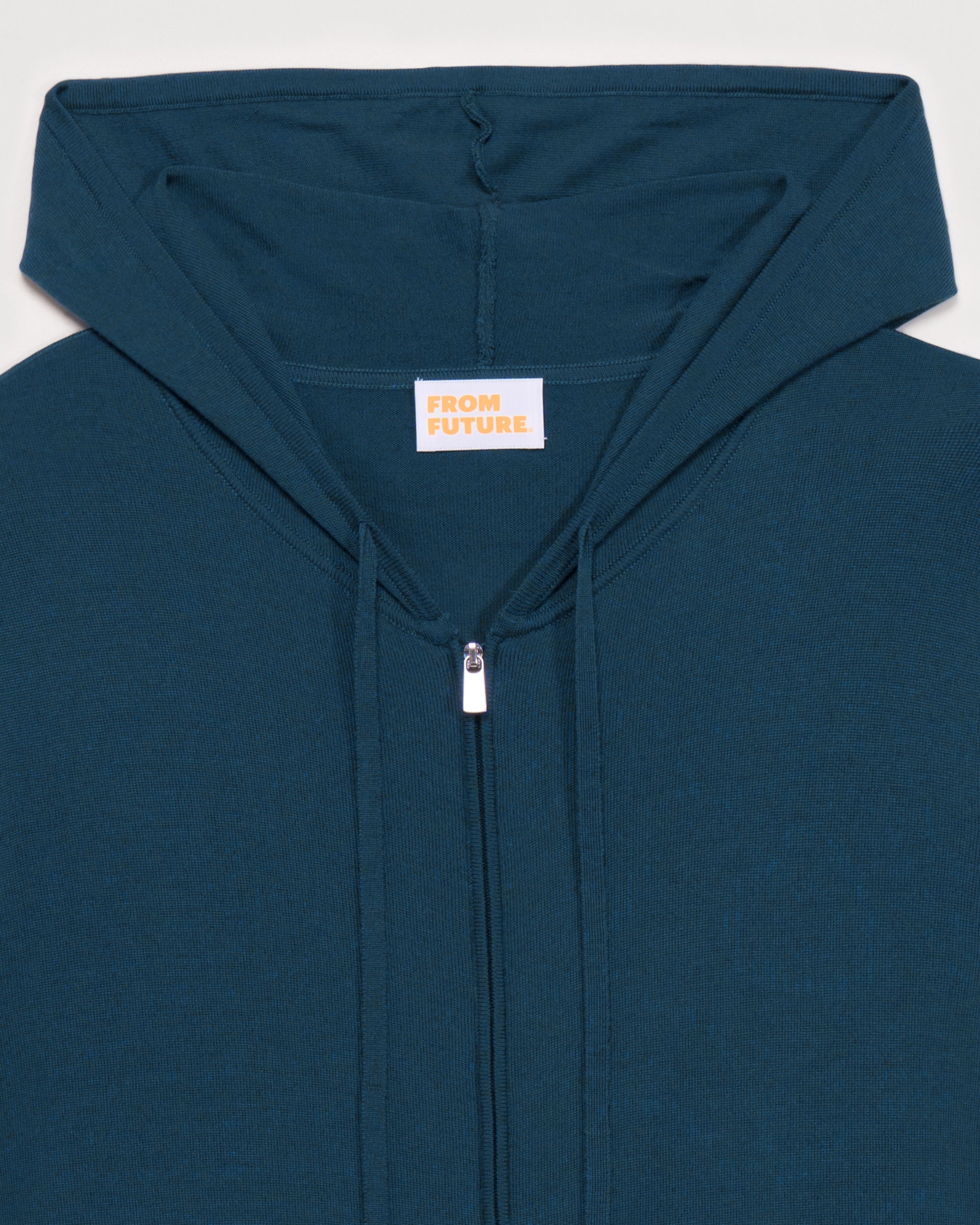 Hoodie à zip en laine mérinos - Moonlight Blue