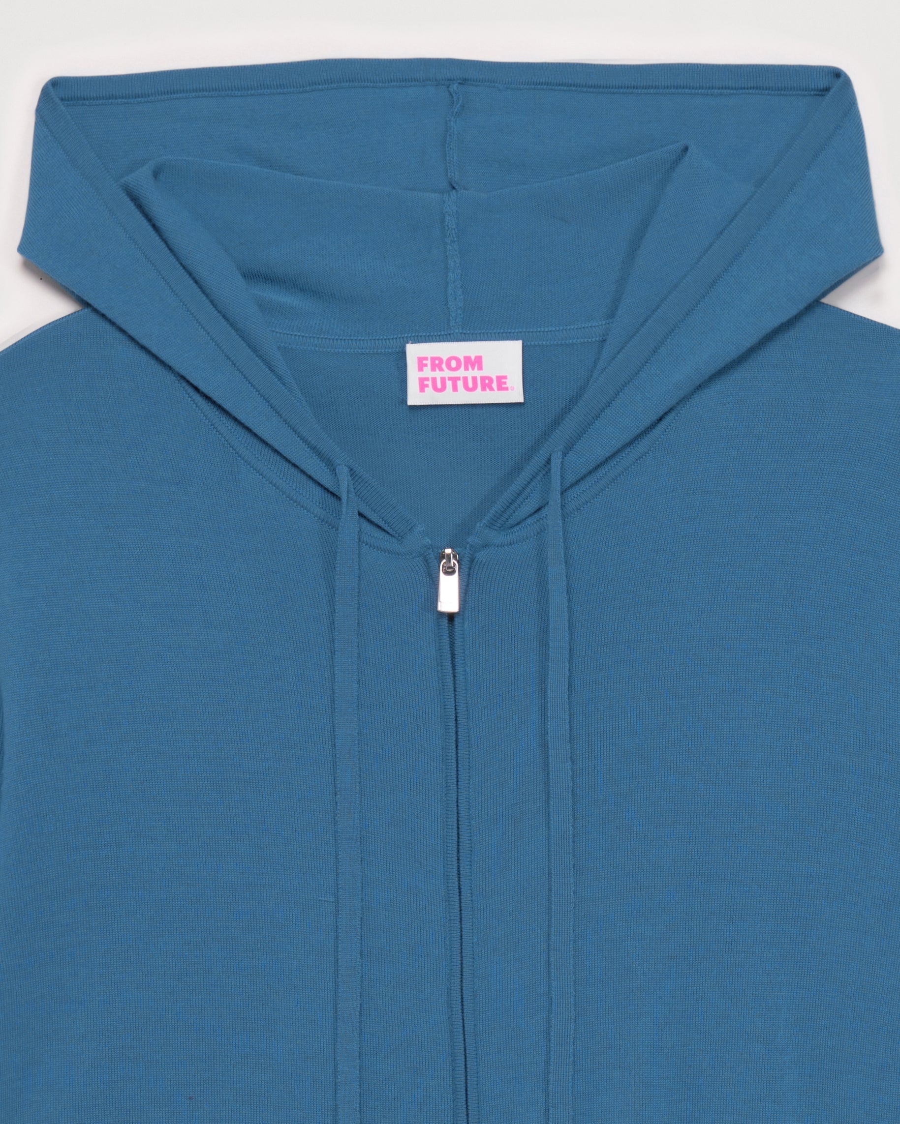 Hoodie à zip en laine mérinos - Cold Blue