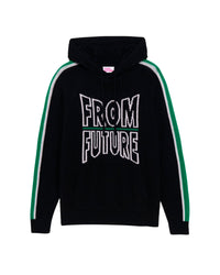 Hoodie à bande bicolore en cachemire - Black