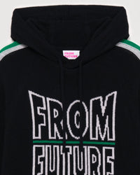 Hoodie à bande bicolore en cachemire - Black
