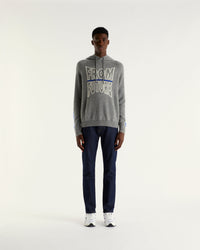 Hoodie à bande bicolore en cachemire - Dark Heather Gray