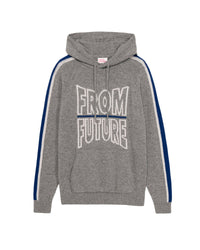 Hoodie à bande bicolore en cachemire - Dark Heather Gray