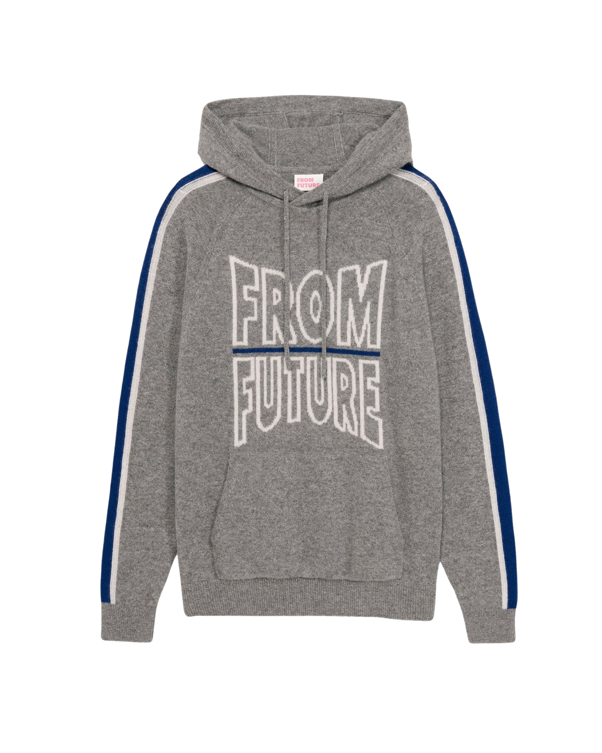 Hoodie à bande bicolore en cachemire - Dark Heather Gray