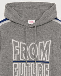 Hoodie à bande bicolore en cachemire - Dark Heather Gray