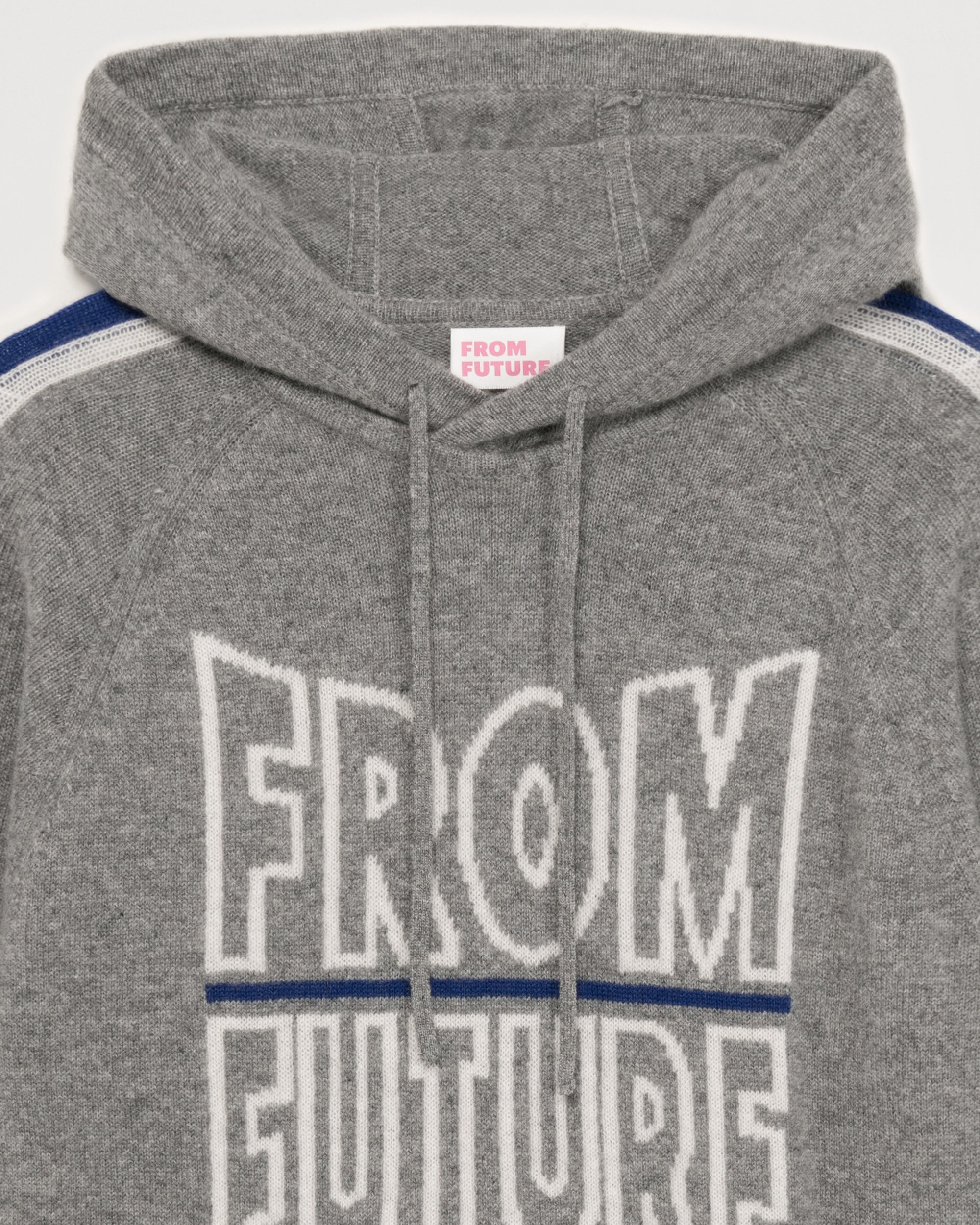 Hoodie à bande bicolore en cachemire - Dark Heather Gray