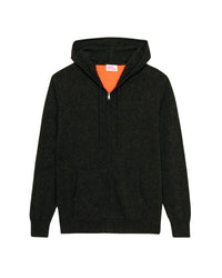 Hoodie zippé à motif intersia en cachemire - Anthracite