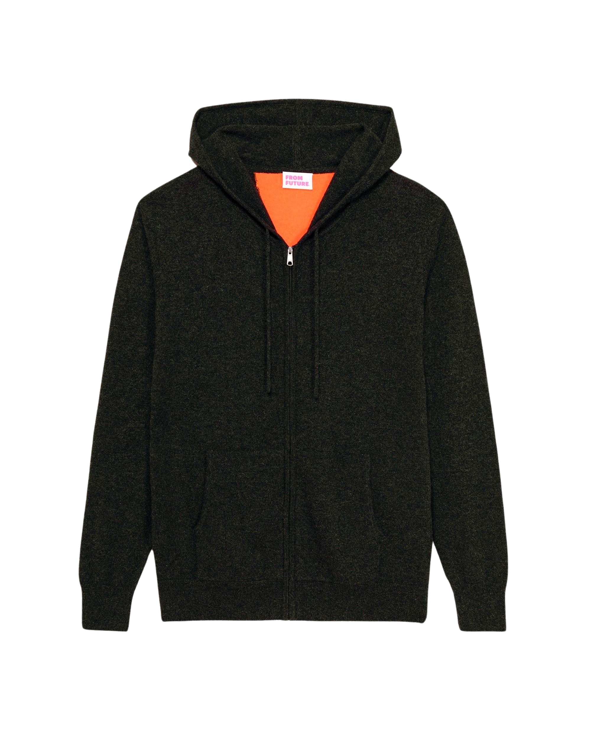 Hoodie zippé à motif intersia en cachemire - Anthracite