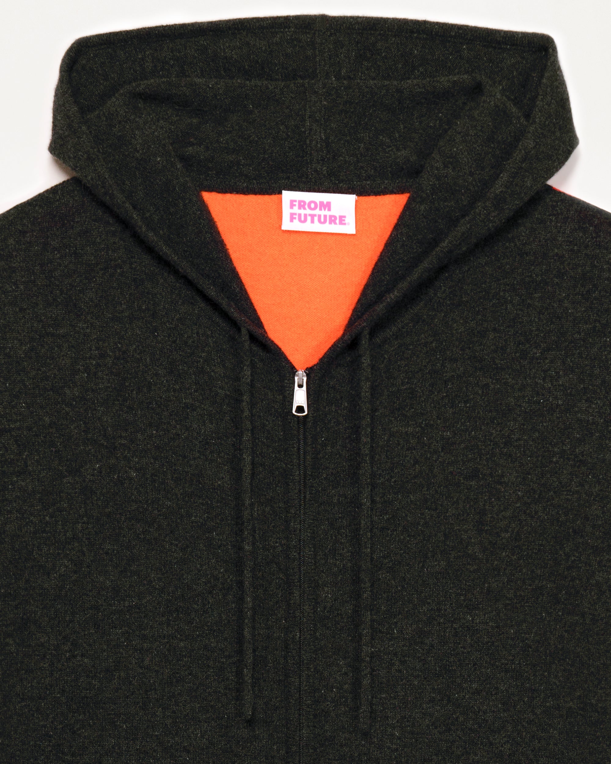 Hoodie zippé à motif intersia en cachemire - Anthracite