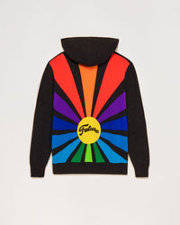 Hoodie zippé à motif intersia en cachemire - Anthracite