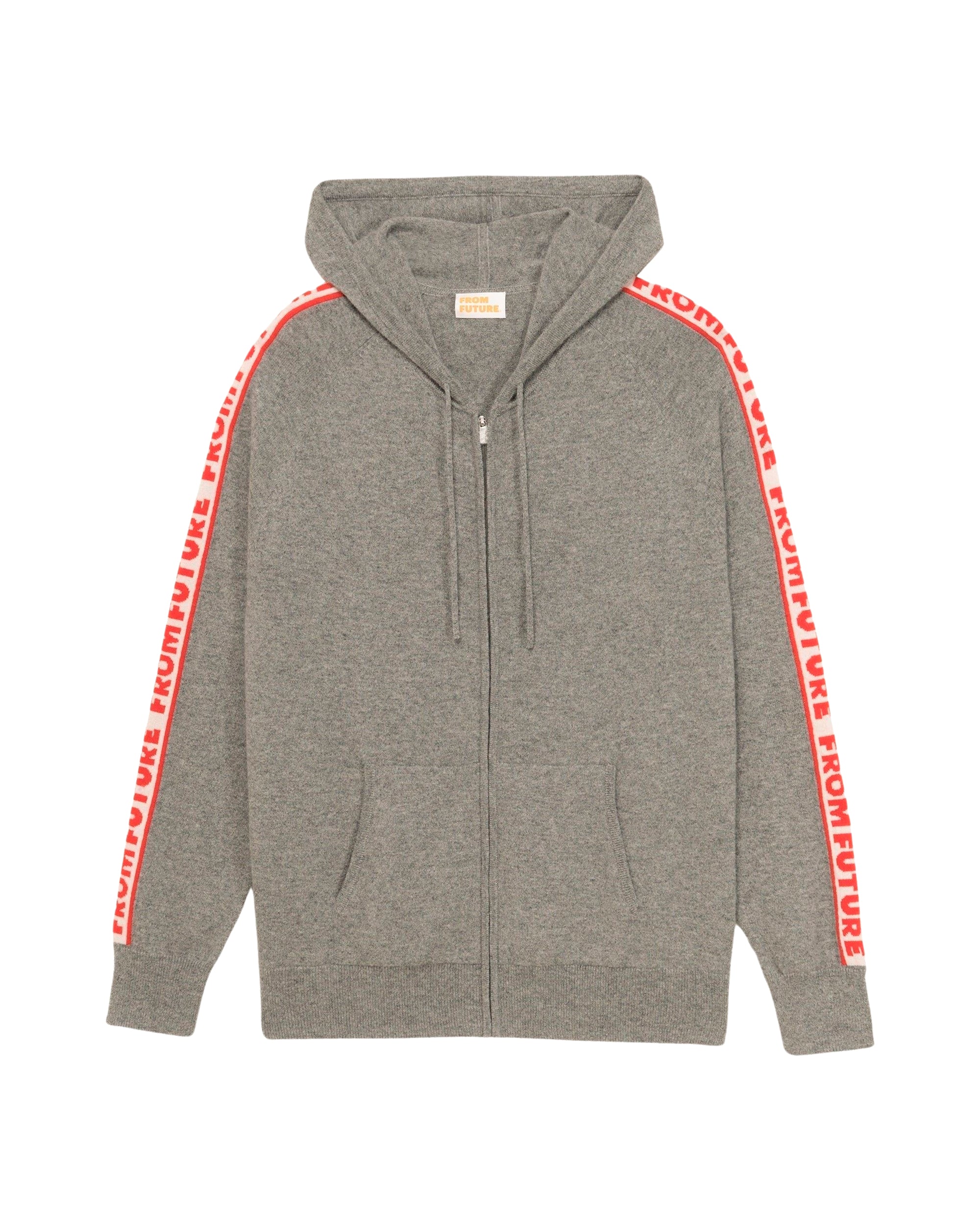 Hoodie zippé à inscriptions en cachemire - Dark Heather Gray