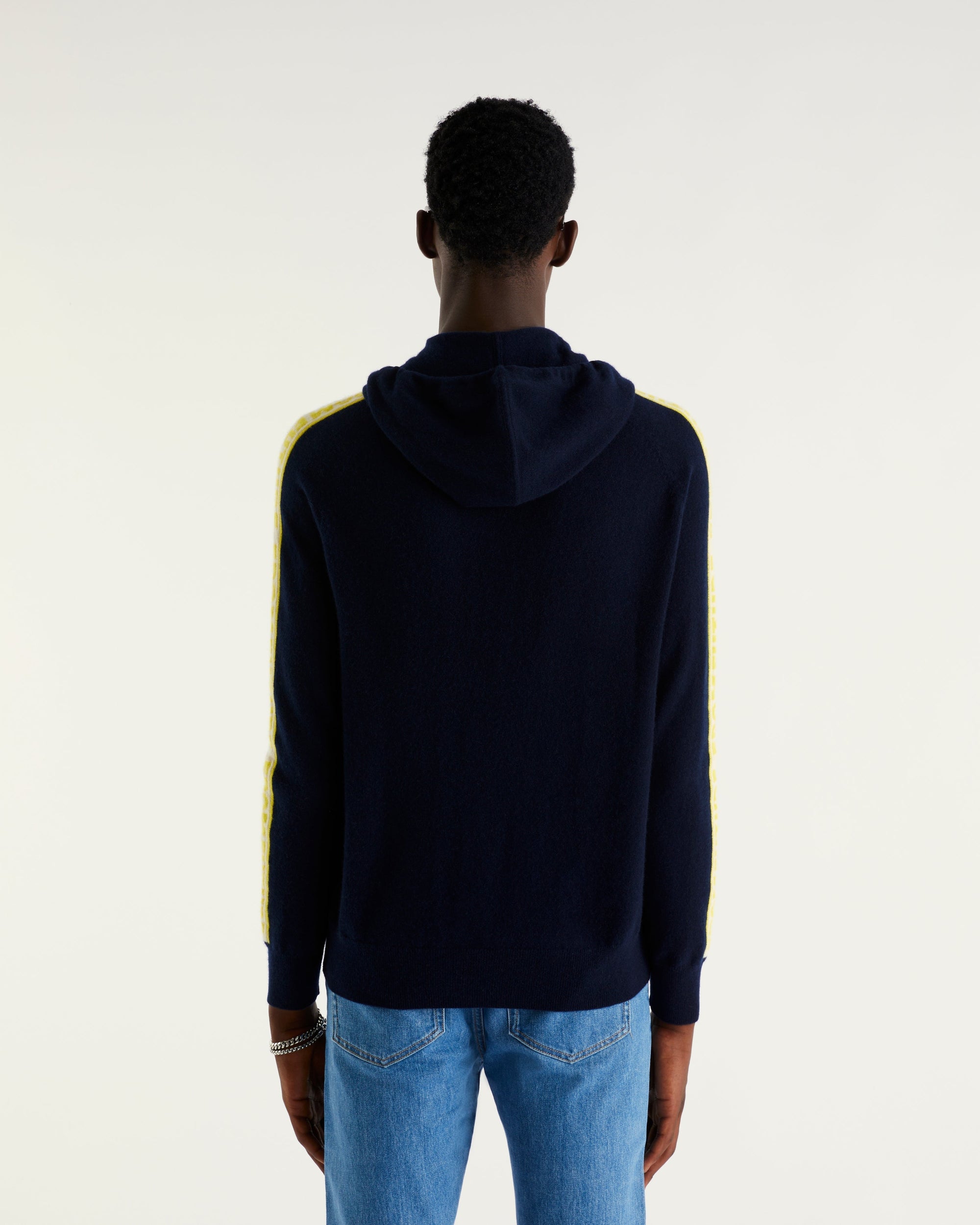 Hoodie zippé à inscriptions en cachemire - Dark Heather Gray