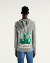 Hoodie zippé Future Is Coming en cachemire - Navy