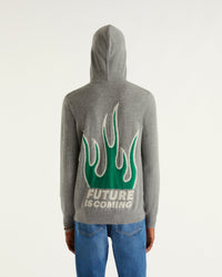 Hoodie zippé Future Is Coming en cachemire - Dark Heather Gray