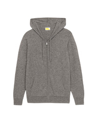 Hoodie zippé en cachemire - Dark Heather Gray