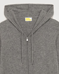Hoodie zippé en cachemire - Dark Heather Gray