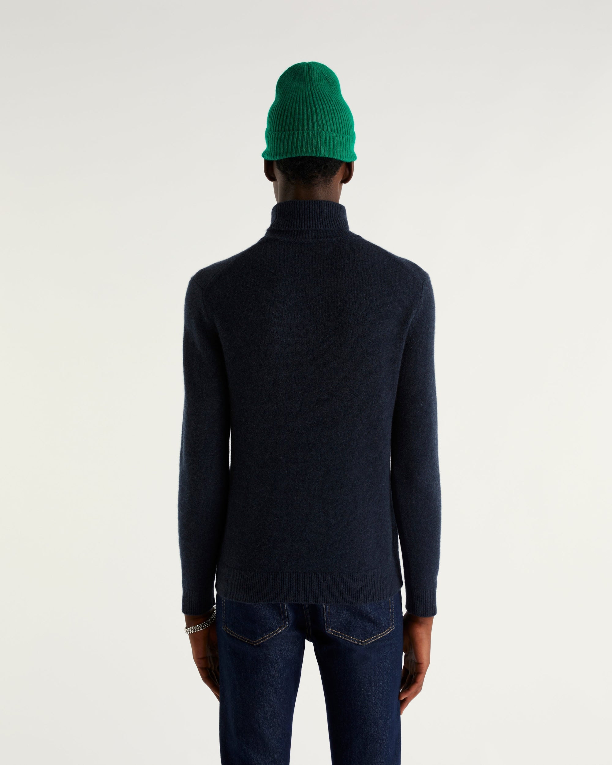 Pull épais à col roulé en cachemire - Heather Blue