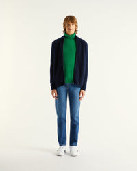 Pull à col roulé et manche marteau en cachemire - Party Green