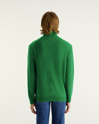 Pull à col roulé et manche marteau en cachemire - Party Green