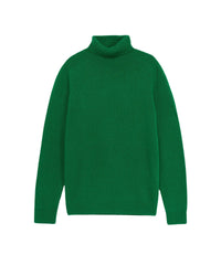 Pull à col roulé et manche marteau en cachemire - Party Green