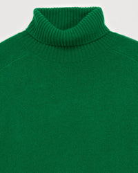 Pull à col roulé et manche marteau en cachemire - Party Green