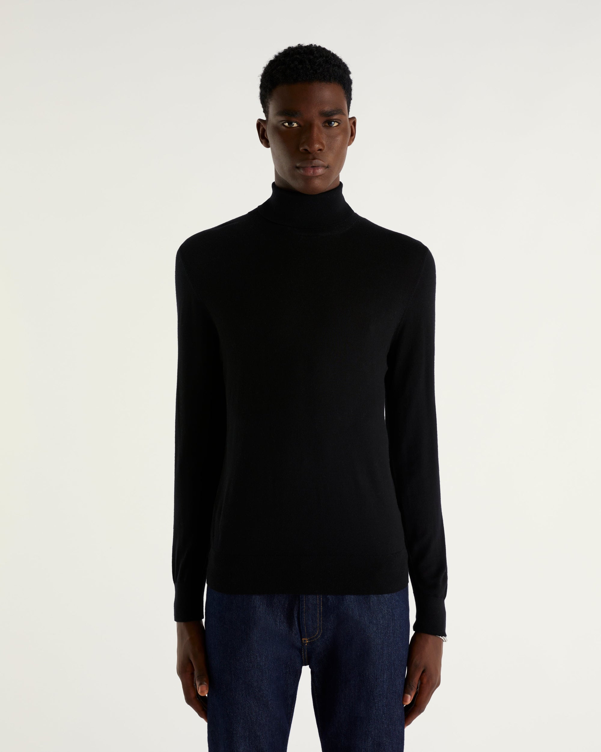 Pull à col roulé en laine mérinos - Cold Blue