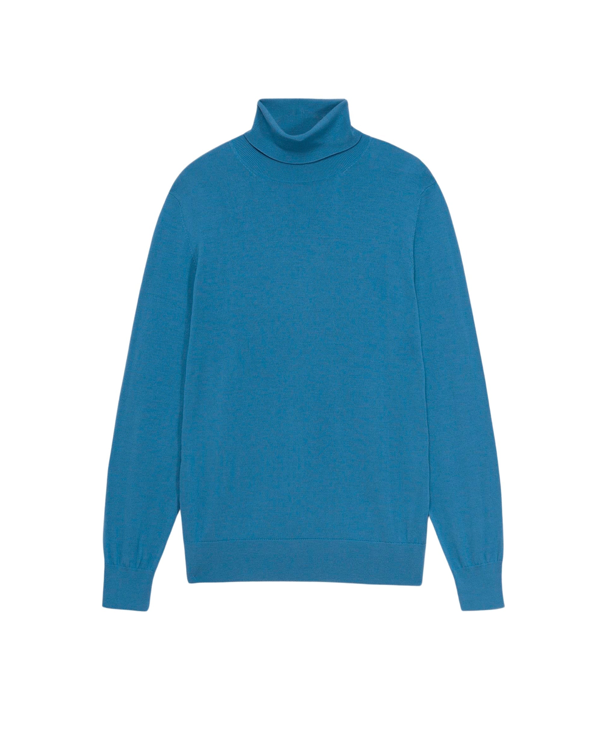Pull à col roulé en laine mérinos - Cold Blue