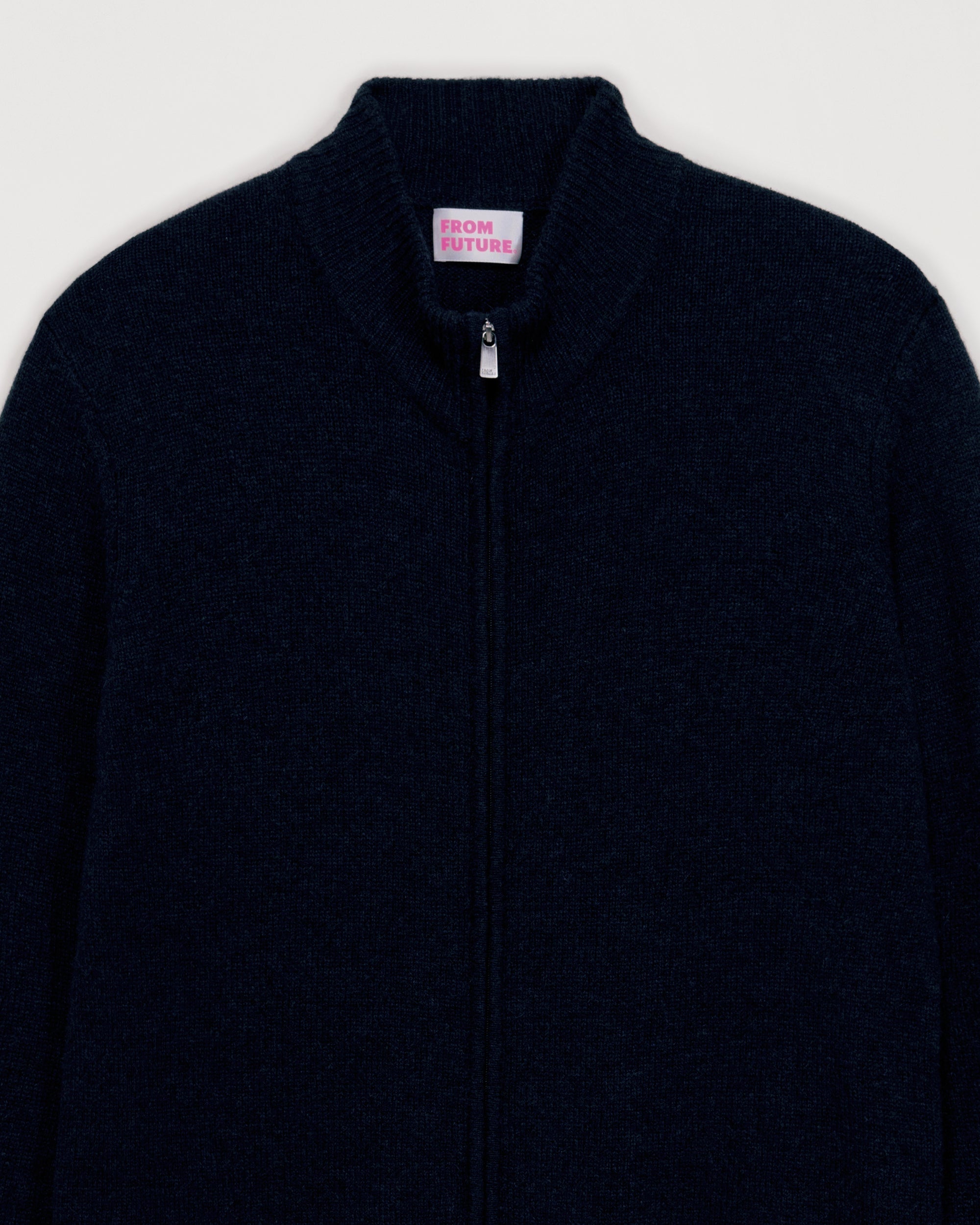 Gilet zippé en cachemire - Heather Blue