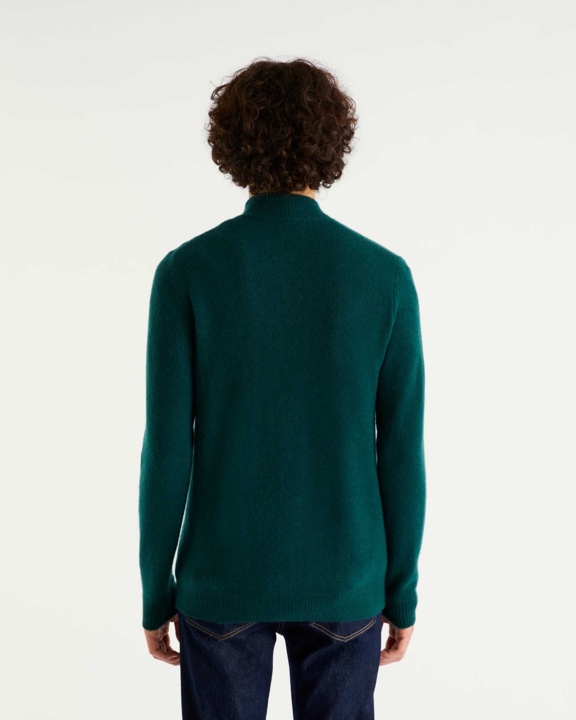 Gilet zippé en cachemire - Heather Blue