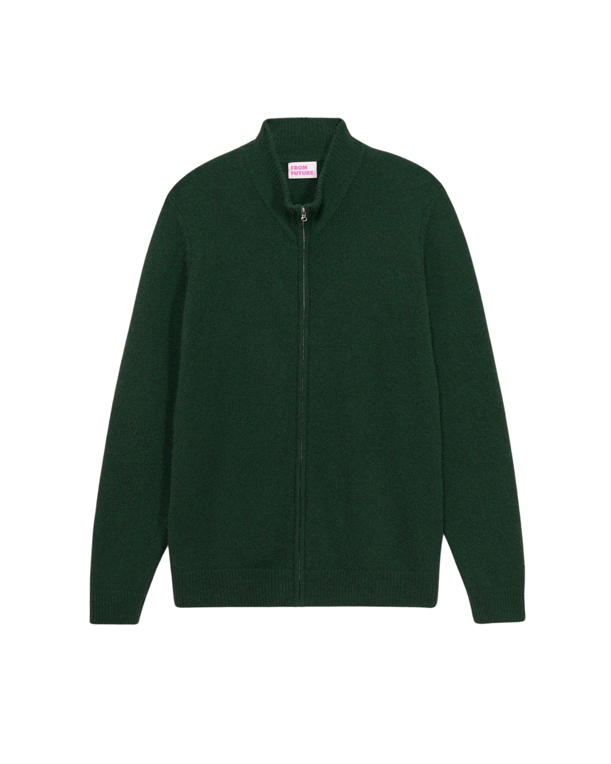 Gilet zippé en cachemire - Bottle Green