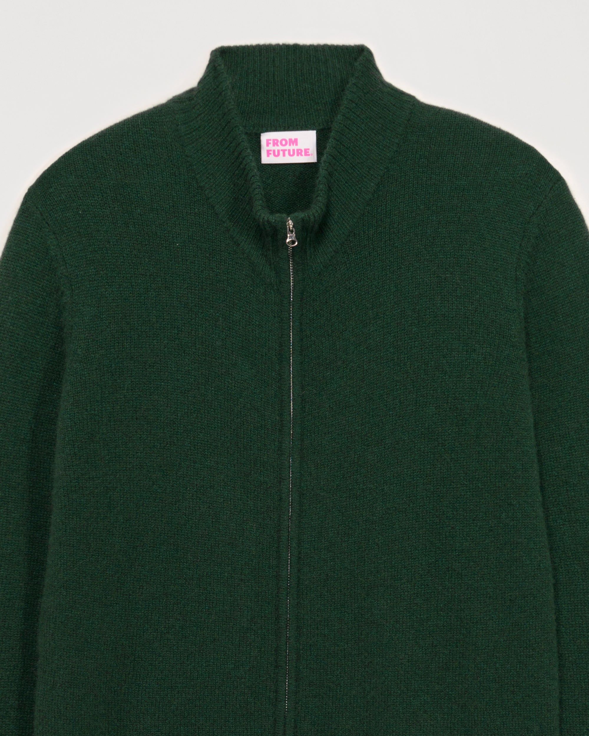 Gilet zippé en cachemire - Bottle Green