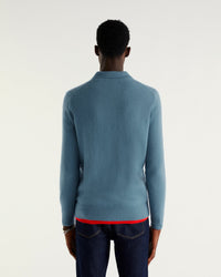 Pull polo en cachemire - Ice Blue