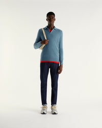 Pull polo en cachemire - Ice Blue