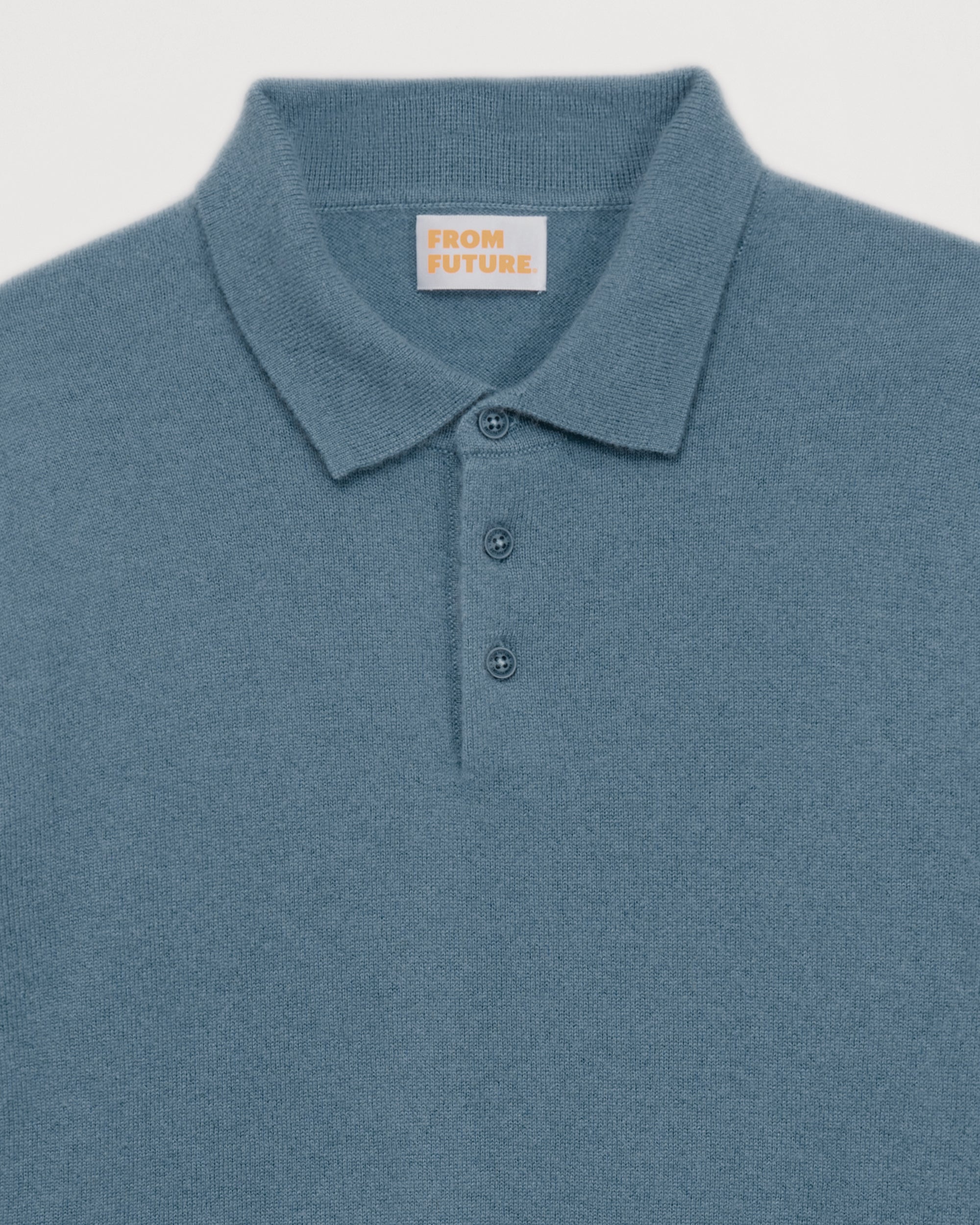 Pull polo en cachemire - Ice Blue