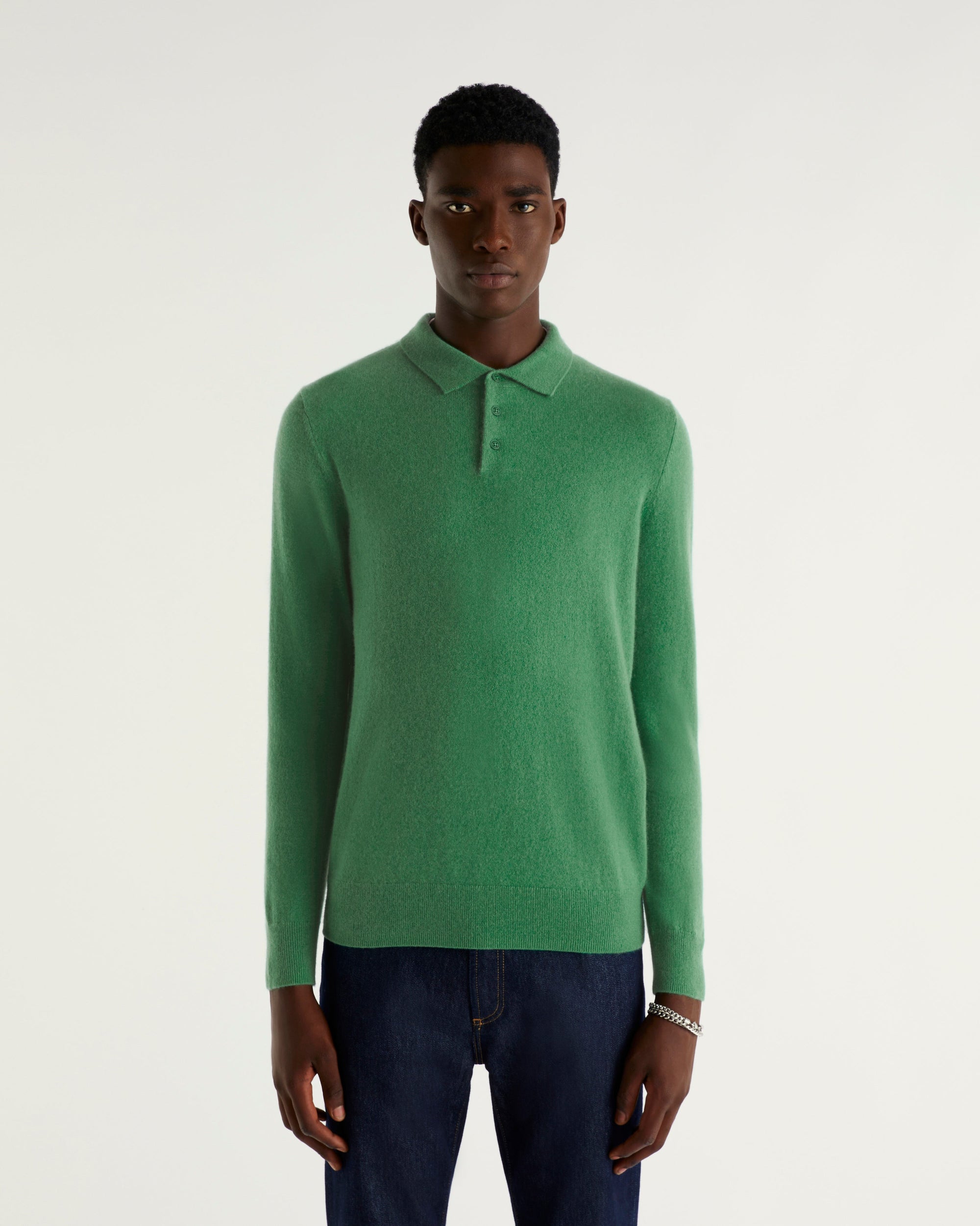 Pull polo en cachemire - Cold Green