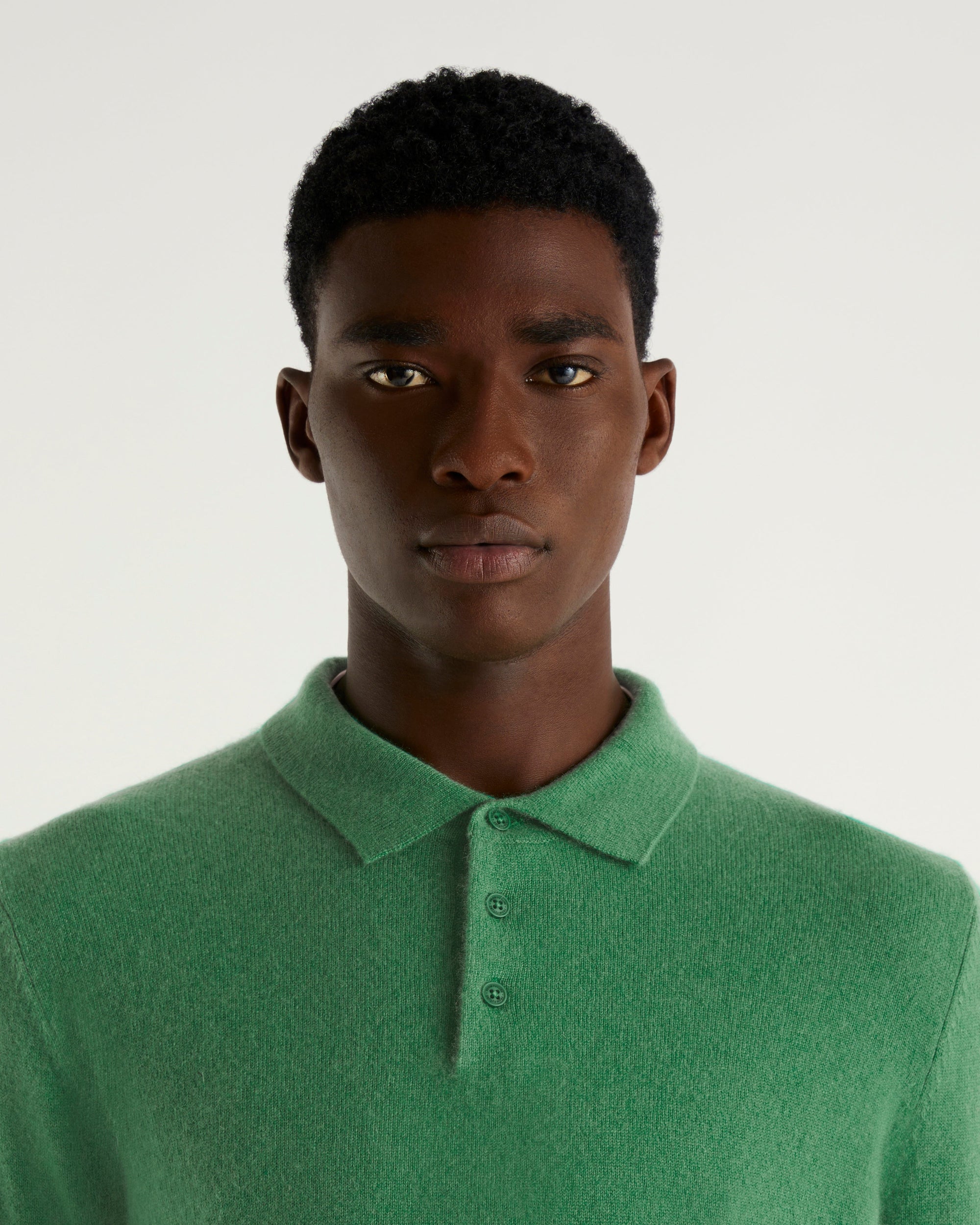 Pull polo en cachemire - Cold Green