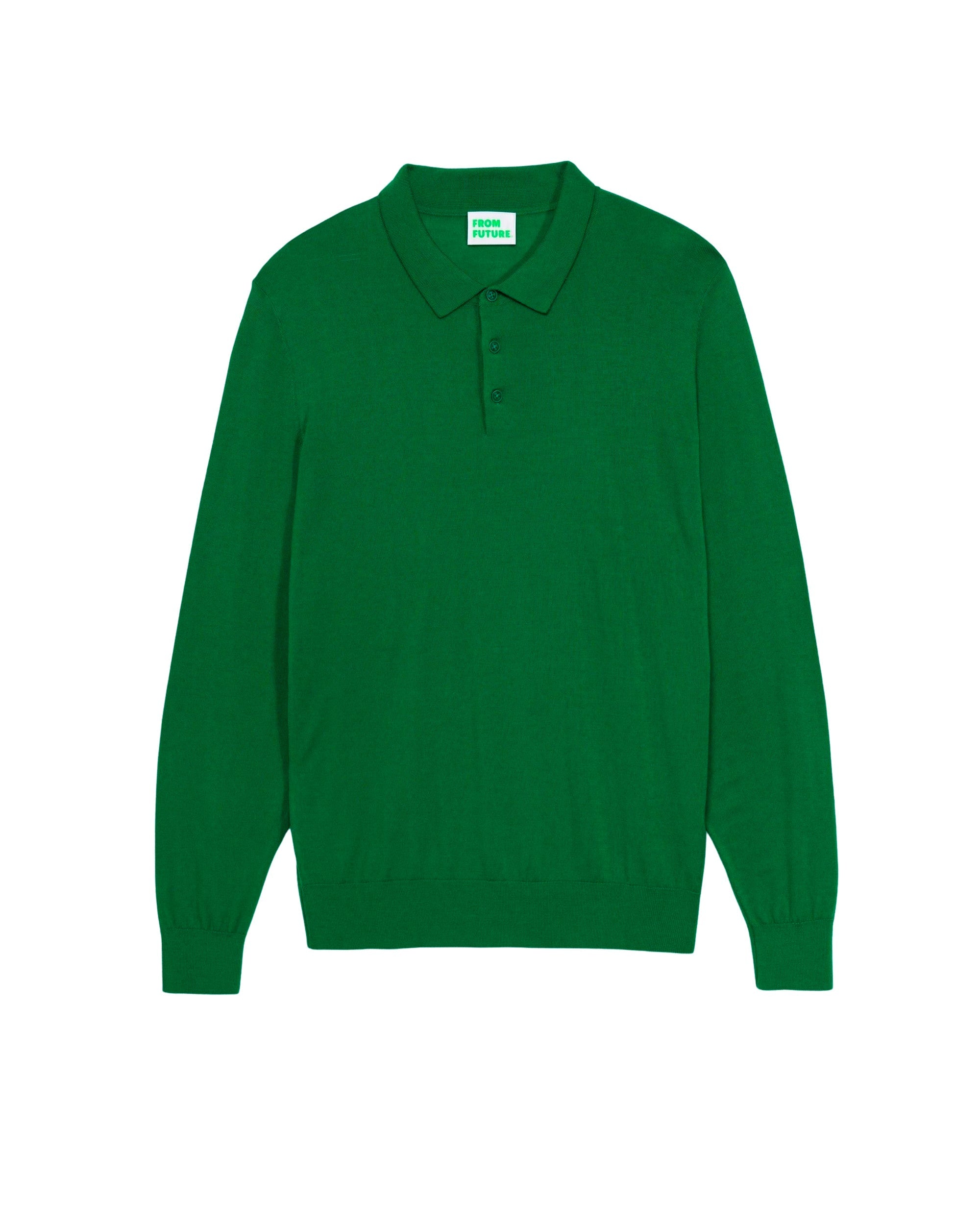 Pull polo en laine mérinos - Party Green