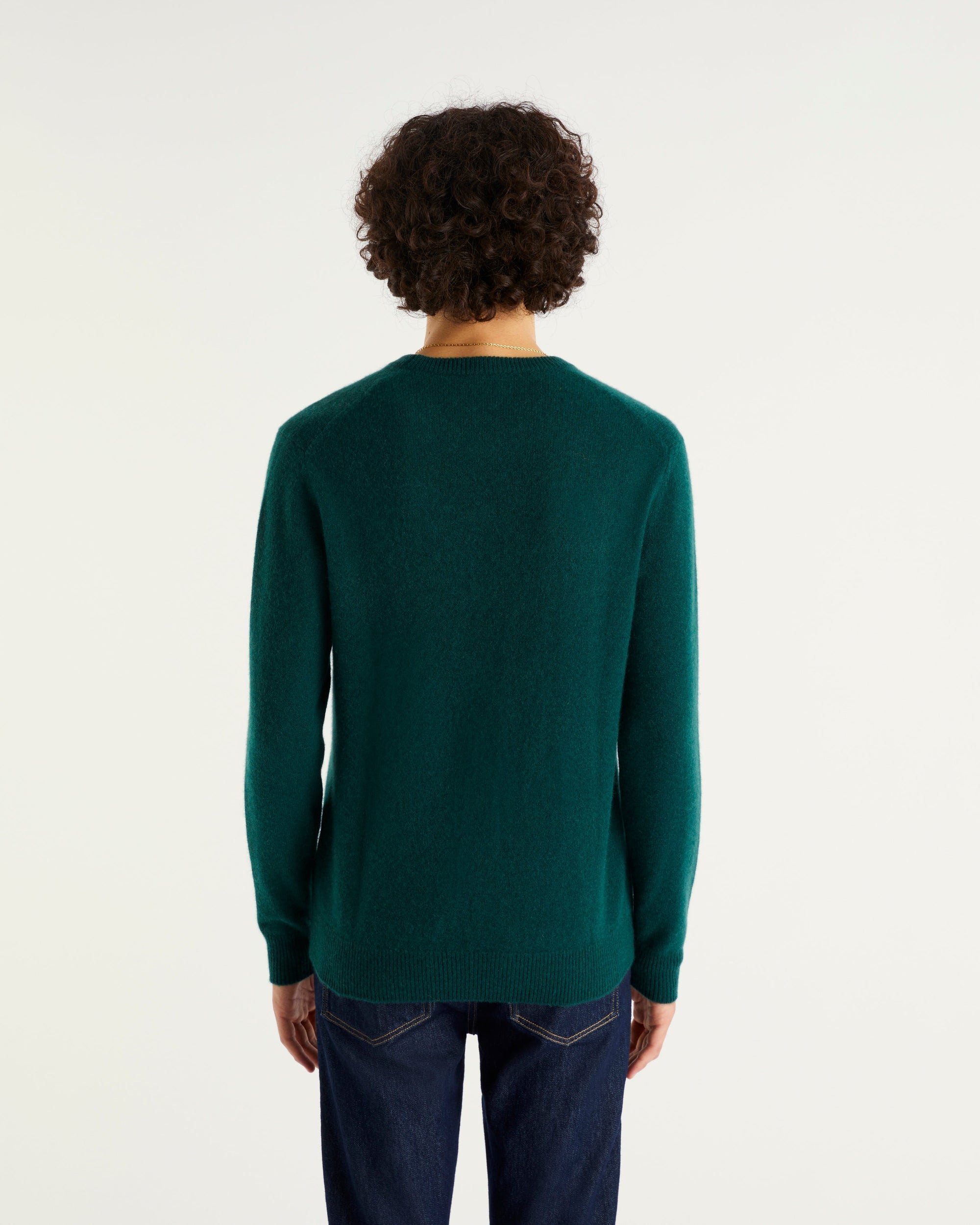 Pull épais à col rond en cachemire - Ice Blue