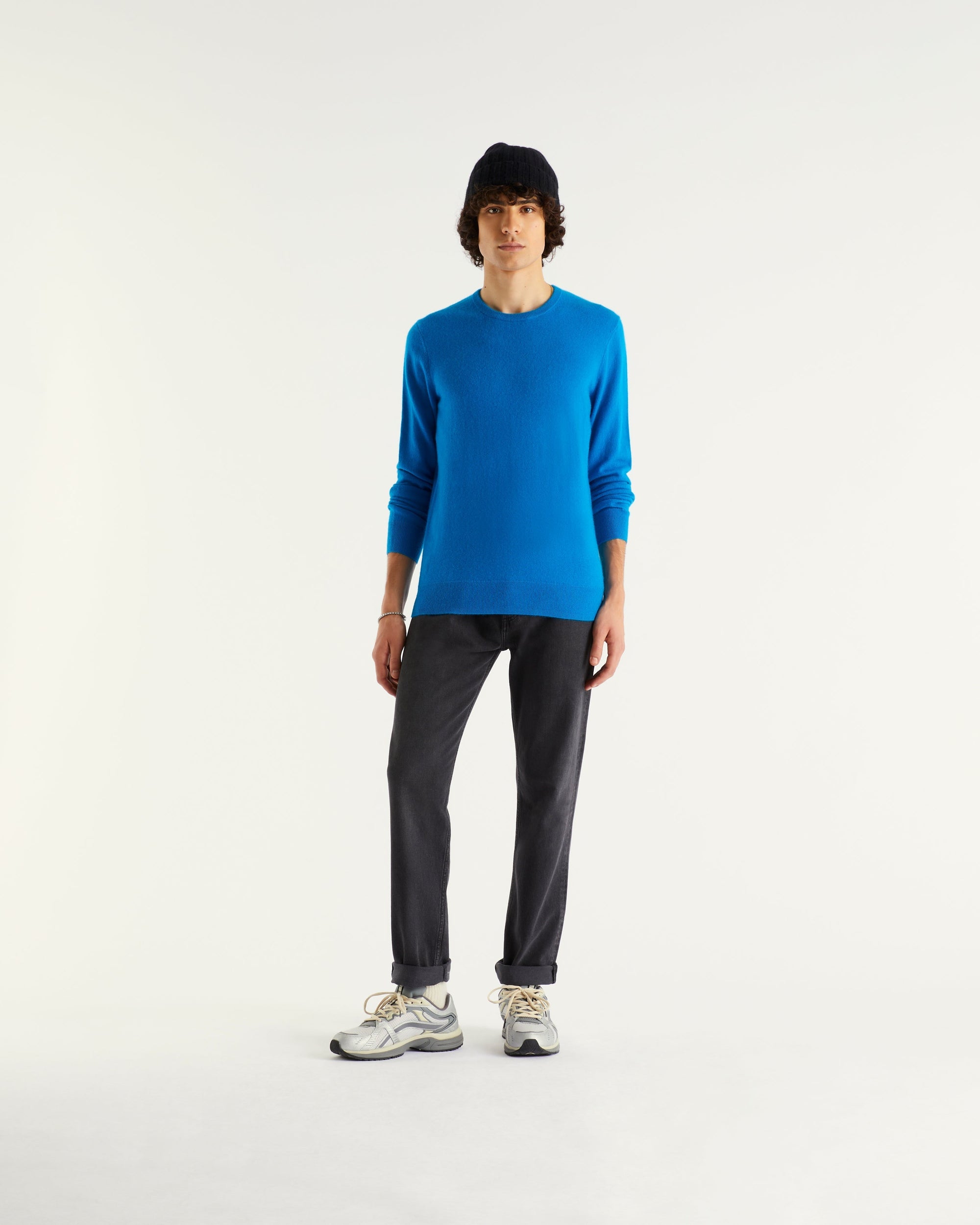 Pull à col rond en cachemire - Power Blue