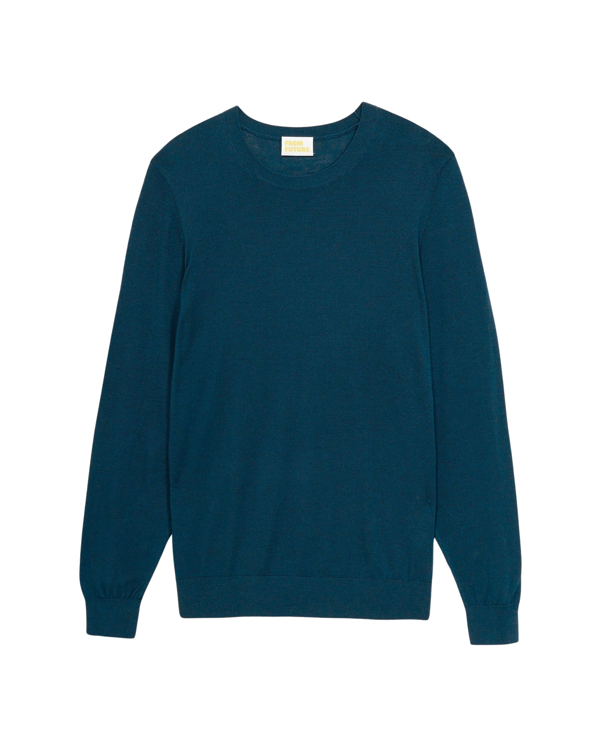 Pull à col rond et coupe classique en laine mérinos - Moonlight Blue