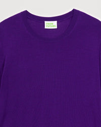 Pull à col rond et coupe classique en laine mérinos - Intense Purple