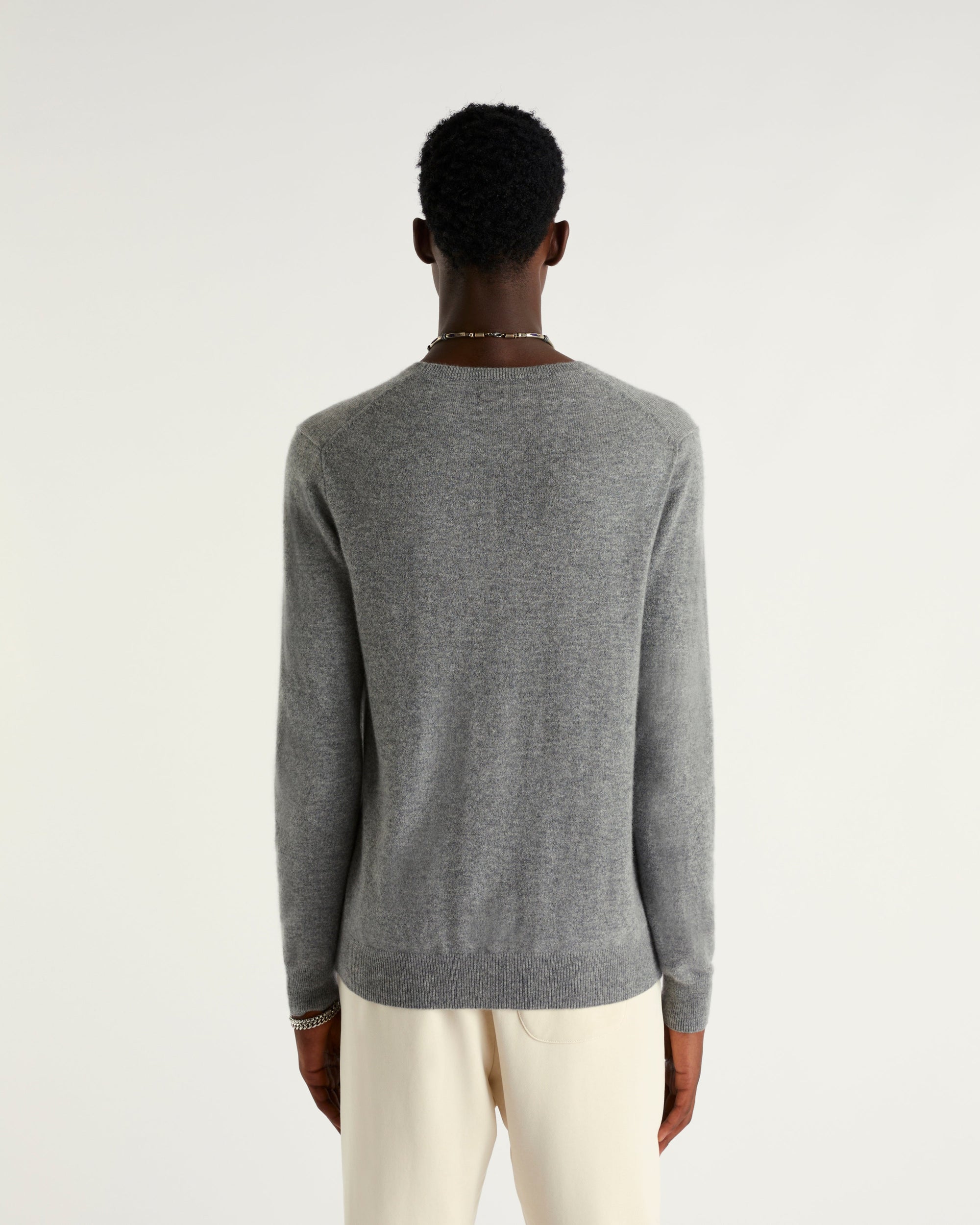 Pull à col rond future globe en cachemire - Dark Heather Gray