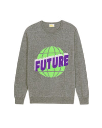 Pull à col rond future globe en cachemire - Dark Heather Gray