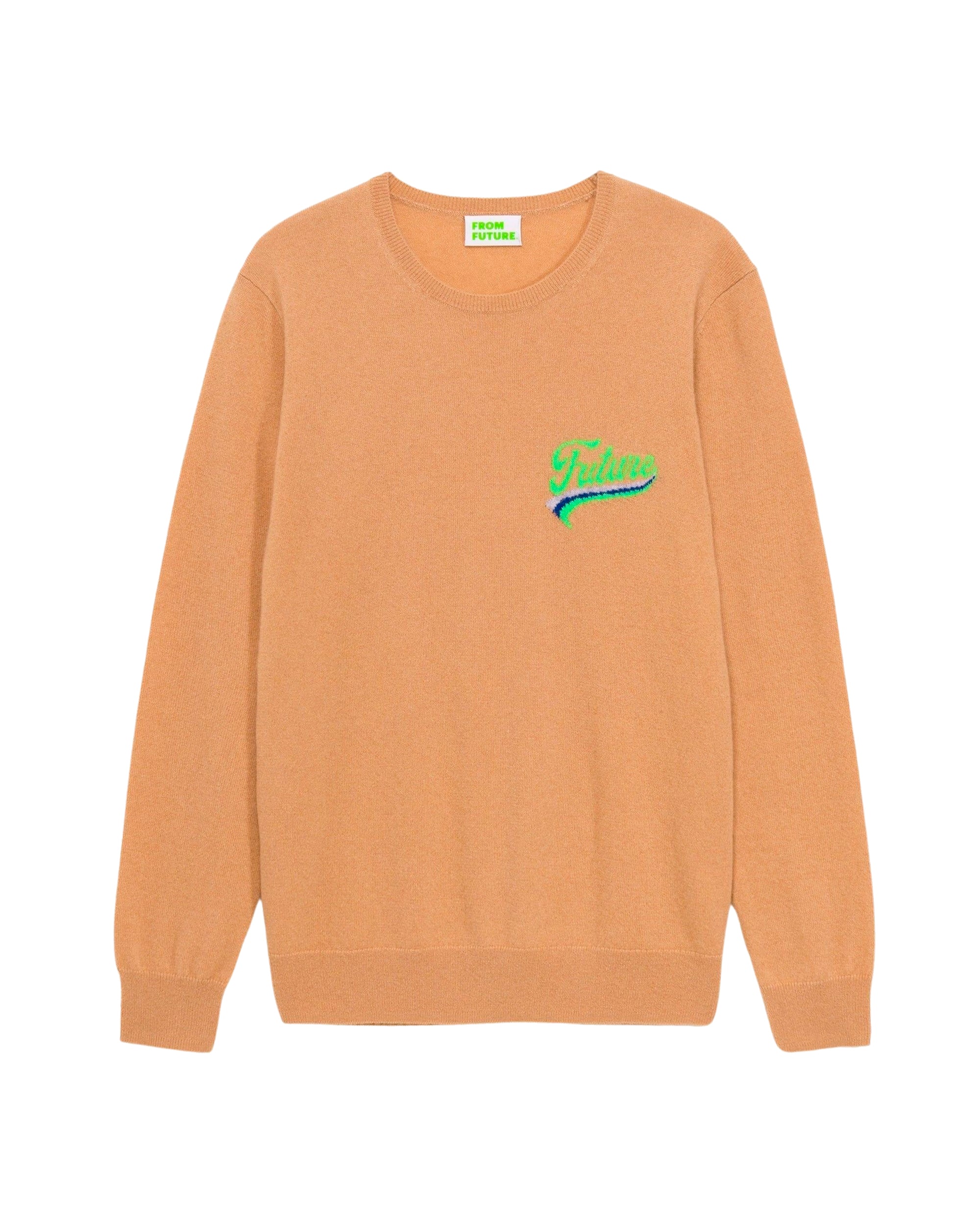 Pull à col rond et logo graphique en cachemire - Camel