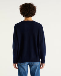 Pull à col rond oversize future en cachemire - Navy