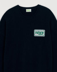 Pull à col rond oversize future en cachemire - Navy