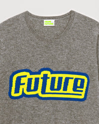 Pull à col rond future tri color en cachemire - Dark Heather Gray