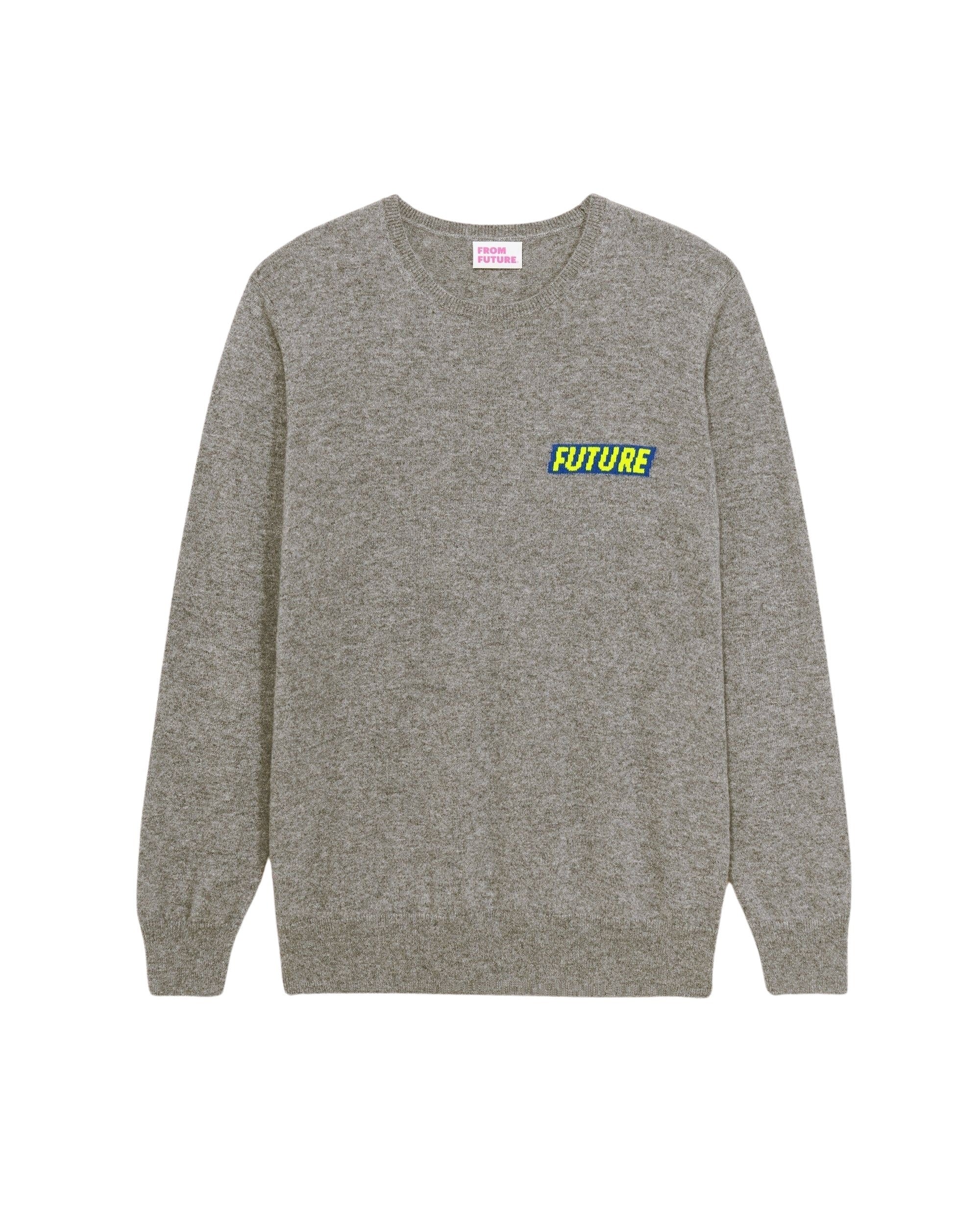 Pull à col rond Future en cachemire - Dark Heather Gray